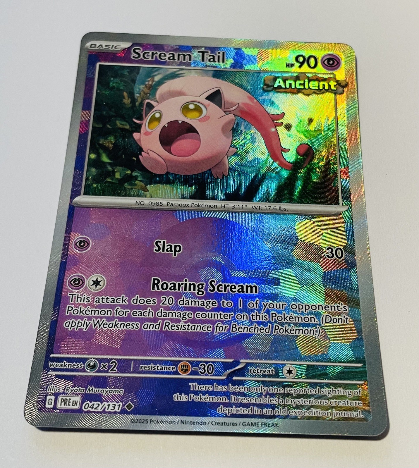 Pokemon TCG Scream Tail (Poke Ball Pattern) 042/131 Prismatic Evolutions Holo NM