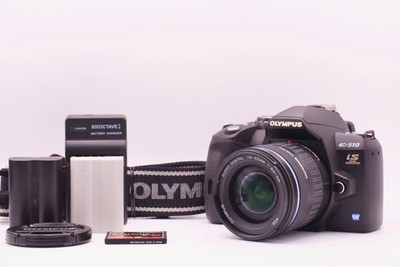 LOW SHUTTER 9134 Olympus EVOLT E510 14-42mm Lens Kit 2x Batt CF Card Loose Cover