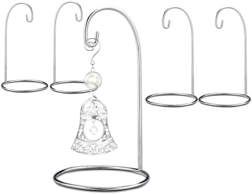 Ornament Display Stands - Silver Christmas Holders - Chrome Finished Metal Stand