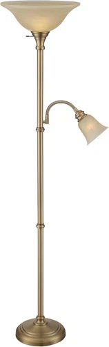 Antique Brass Torchiere Lamp -  Henley Reading Light, 72" Tall - Picture 4 of 4