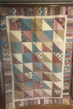 Handmade Twin Size Half Square Triangle Party Pattern Quilt