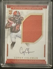 2016 National Treasures Rookie Patch Auto Corey Coleman Gold /10 (AU, MEM, RC)