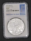 2019 1oz .999 Silver American Eagle First Day of Issue | NGC MS70 #345