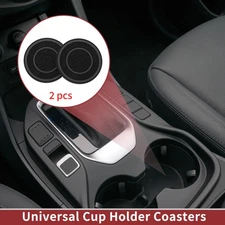 2 Pcs Car Cup Coaster Universal Non-Slip Cup Holder Gray PVC