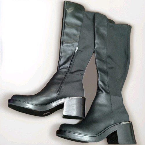 DKNY Women's Dina-OTK Boot Black Knee High Punky Goth Synthetic Sz. 10 - Picture 5 of 17
