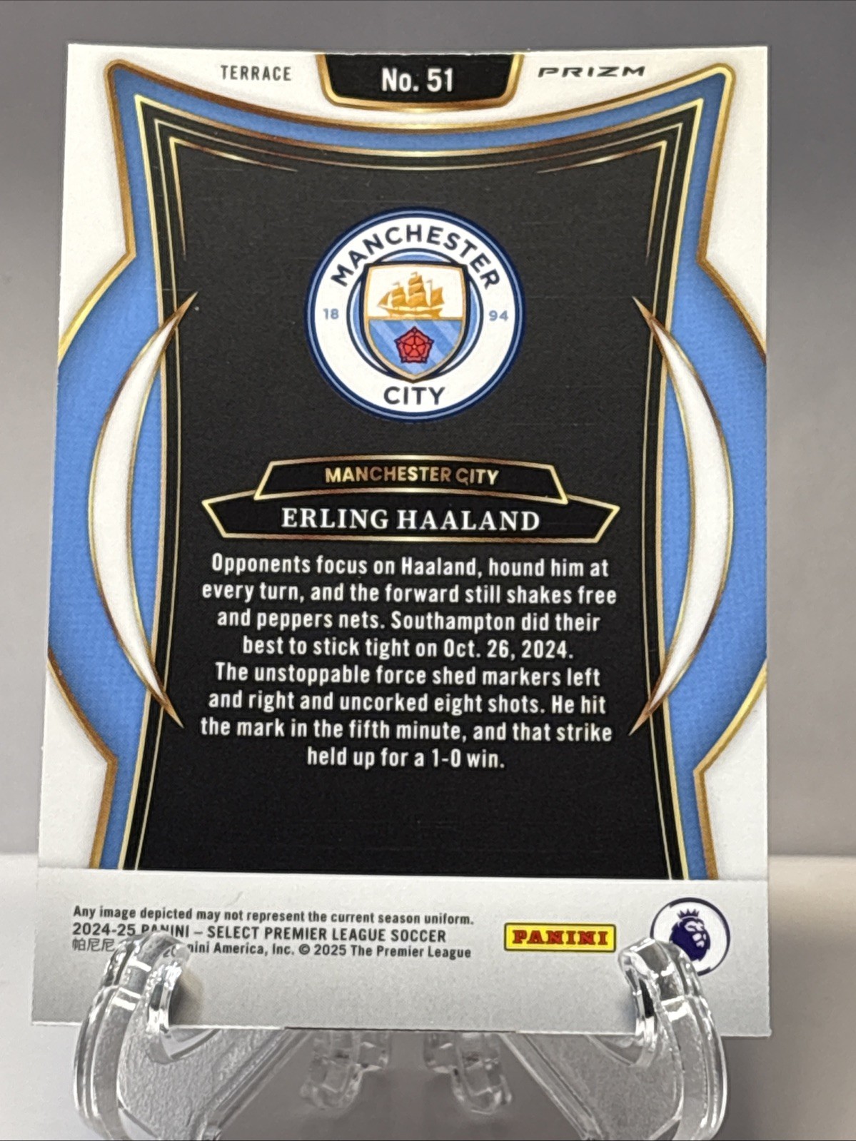 2024 Panini Select Premier League Erling Haaland Terrace Level Red Ice Prizm #51 view 4