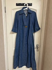 AUTH ZIMMER MANN ILLUMINATE DENIM MIDI DRESS Railway Blue