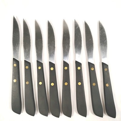 Vintage Japan Halco Knife Rare Hard To Find 1203-A Serrated Top Half  Set Of 8