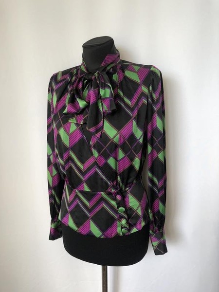 Women Diane Von Furstenberg Shirt Green Silk 38 / #39MH