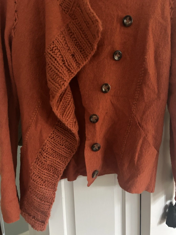 Cárdigan con botones Anthropologie Mystree naranja, talla L mezcla de lana, Foto 3 de 3