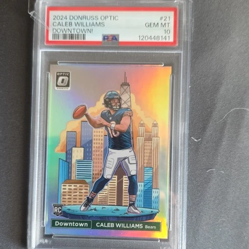 2024 Panini Donruss Optic Downtown Caleb Williams Bears Autograph PSA 10 #21