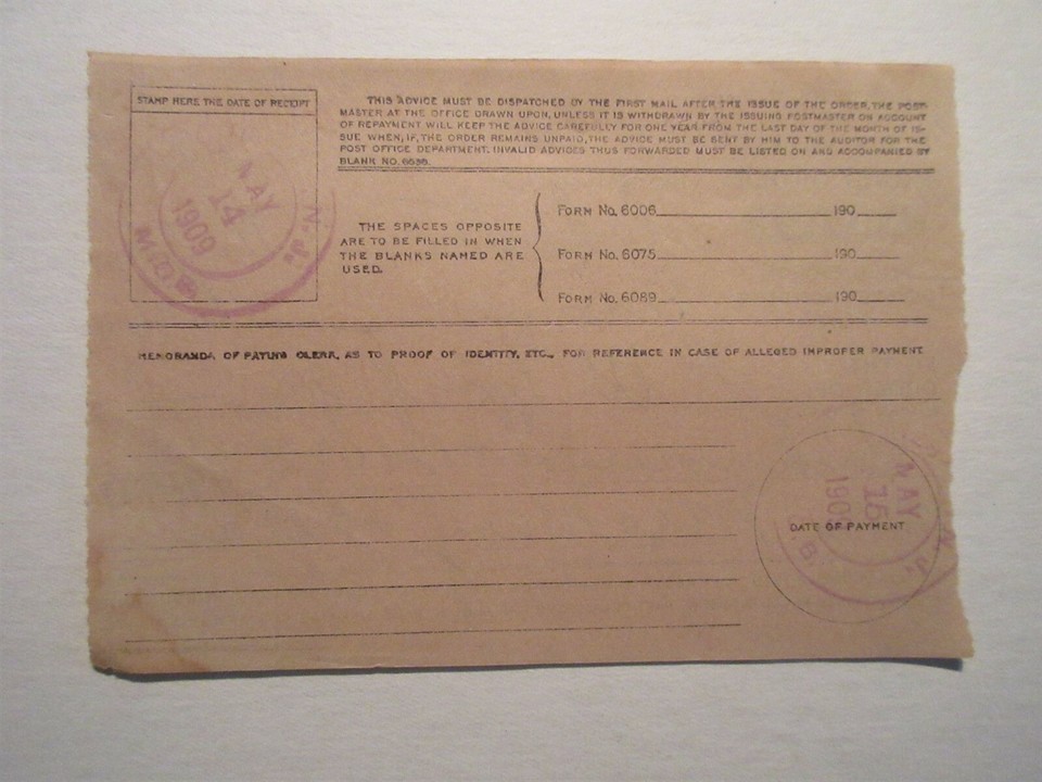 US Postal Money Order Advice 1909 Marengo Illinois EBay us-postal-money-order-advice-1909-marengo-illinois-ebay
