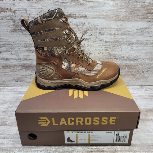 Women's LACROSSE 8" Windrose RealTree Edge 600G Hunting Boots 513364 Size 10