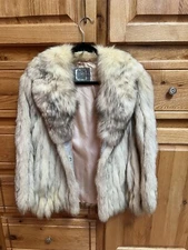 Vintage SAGA Genuine Fox Fur Coat Jacket Size 10