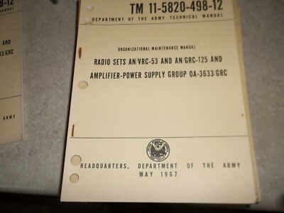 TM 11 5820 498 12 Radio Sets technical manual AN VRC 53 AN VRC 125 May ...