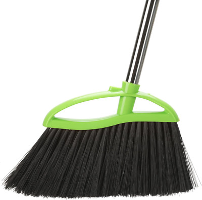 Soft Bristles Green Angle Broom Long Handle Indoor Broom for Hardwood Floor Swee