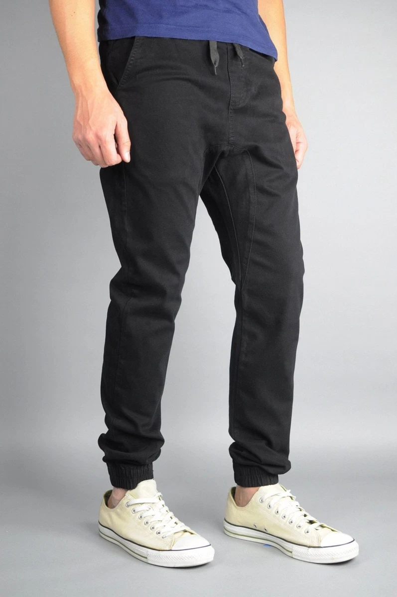 Neo Blue Mens Twill Joggers Pants Black