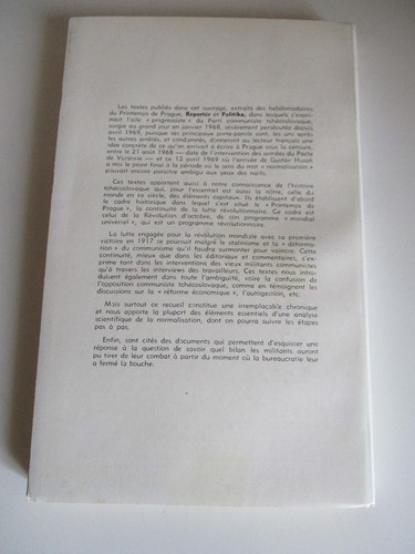 COLLECTIF / Ecrits à Prague sous la censure (août 1968 - juin 1969) EDI Paris - Foto 2 di 2