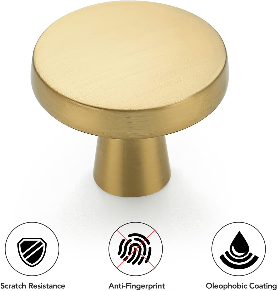 Brushed Gold Cabinet Knobs | Signature Hardware