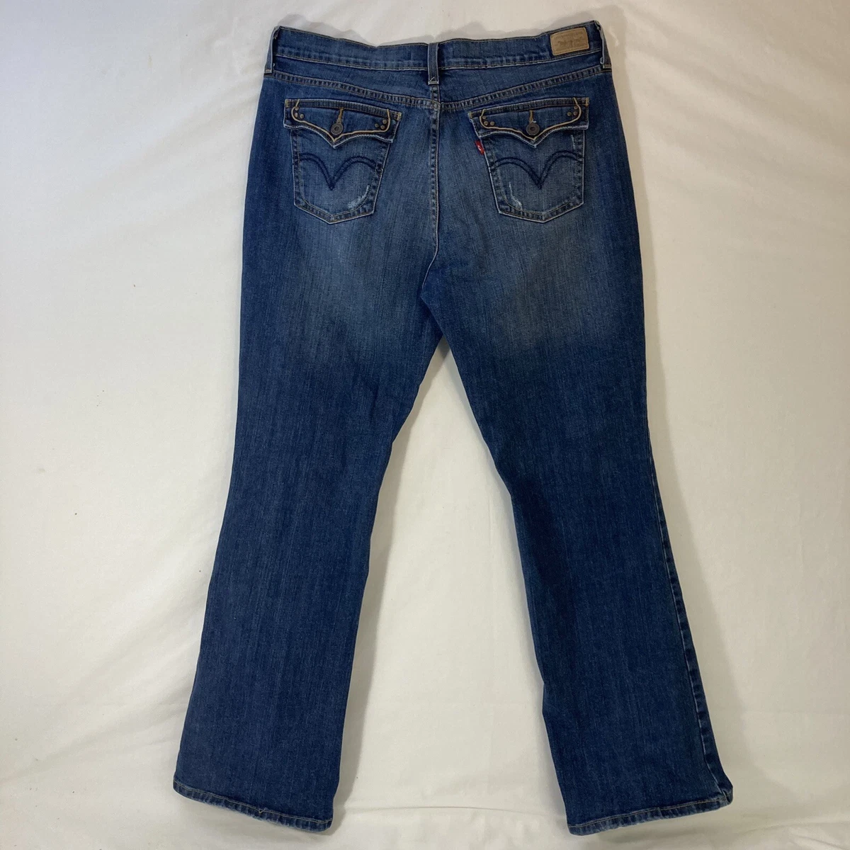 Levis Red Tab 515 Boot Cut Jeans Womens 14M 35x32 Embroidered Flap Pocket