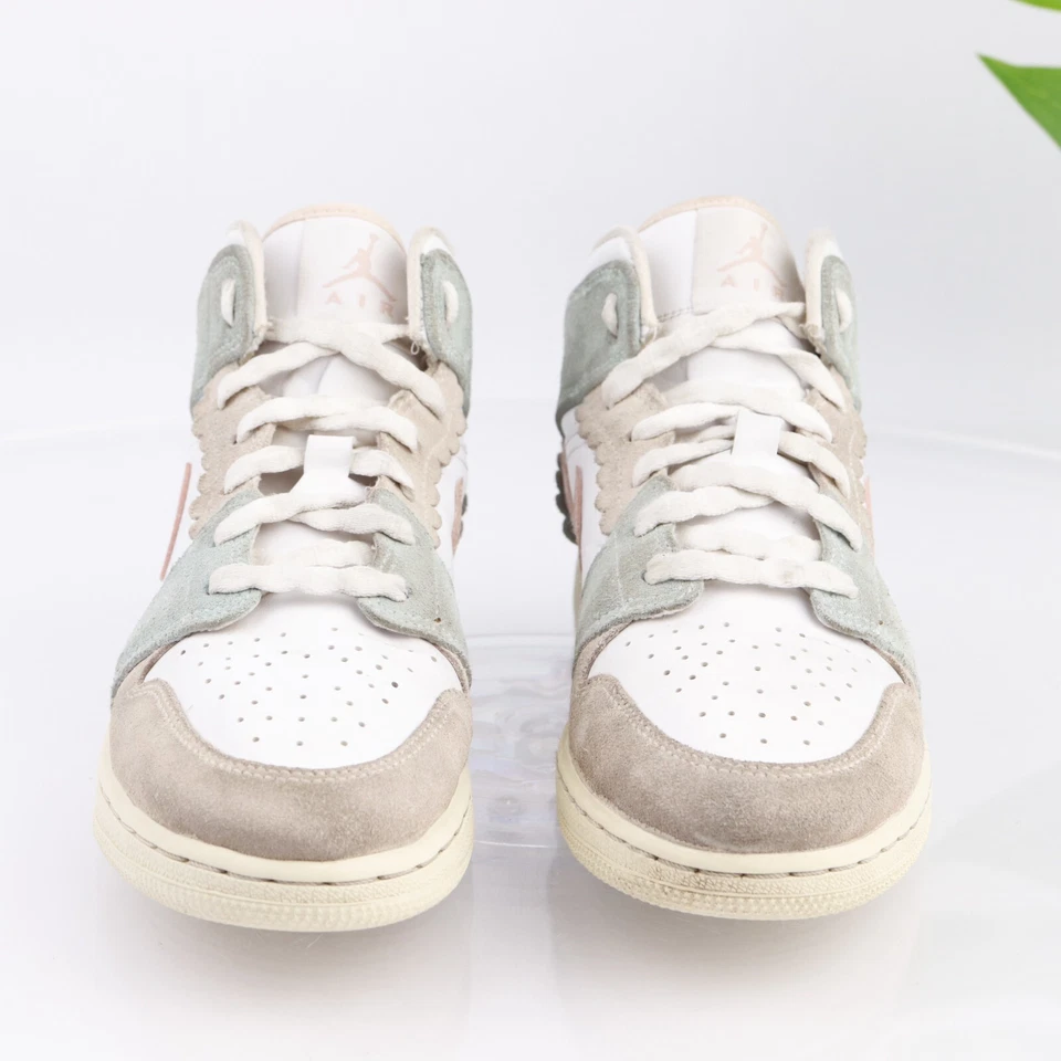 Nike Mujer Jordan 1 Zapatilla Media Talla 8.5 Oxford Jade Rosa Blanco Verde Salvia Zapato Foto 4 de 4