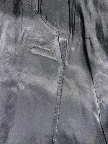 Vtg 1974 US Navy Peacoat 40R Black Melton Wool Pewter Buttons USN 70s Overcoat image 8