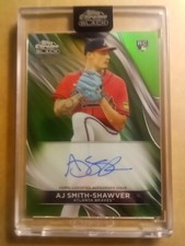 2024 Topps Chrome Black AJ Smith-Shawver Auto Green On Card Autograph SP #5/99