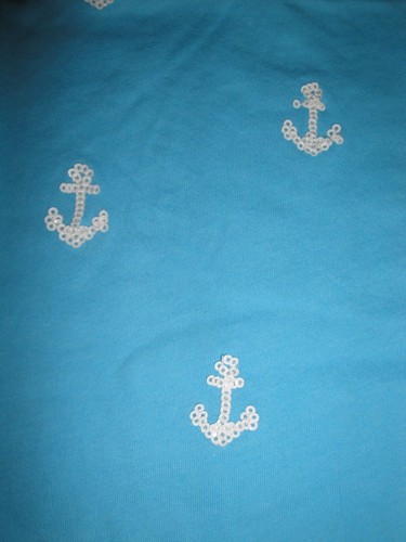 NWT-J CREW CREWCUTS Aqua Monaco BLue SEQUIN ANCHORS KEEPSAKE TEE Top 6/7-NEW - Picture 3 of 3