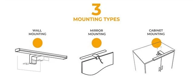 Lampada da bagno led da parete 12W 4000K luce neutra nera IP44 60centimetri - Immagine 3 di 3