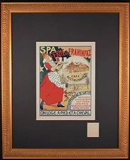 Spa Ferme 1896 Color Lithograph after Duyck and Crespin Framed