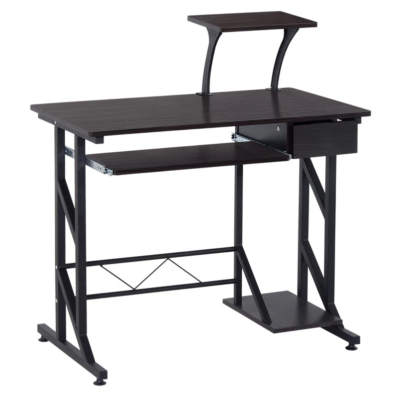 Computer desk with sliding keyboard deals tray