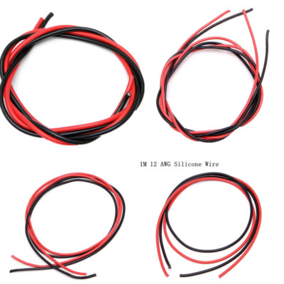 TOP 2M AWG Soft Silicone Flexible Wire Kabel AWG10/12/14/16 For RC Red and Black