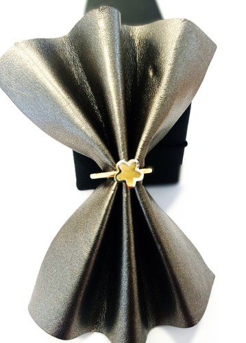 Anillo Mujer Chica Oro Amarillo Blanco 18KT 750 Flor Bague O Oro - Imagen 3 de 3