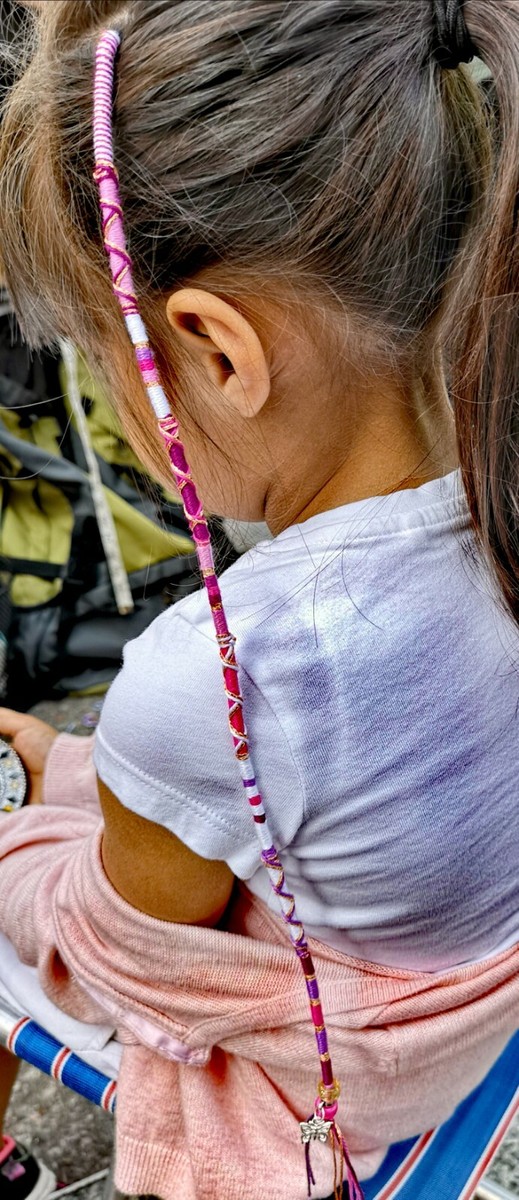 hair wrap, braid, pinks, lilac, 20/25cm clip plait in, holiday festival gift