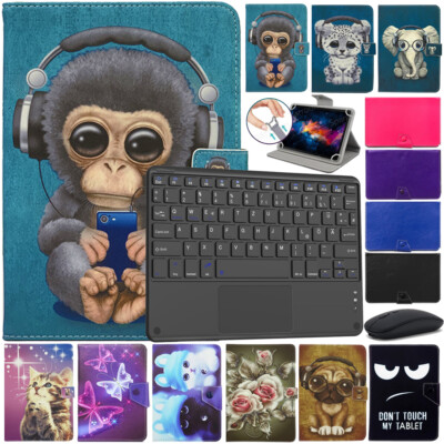 Universal Tablet Hülle 10 - 10.1 Zoll Tasche Mit QWERTZ Touchpad Tastatur Maus