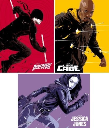 Mondo Marvel Netflix poster set Daredevil, Jessica Jones, Luke