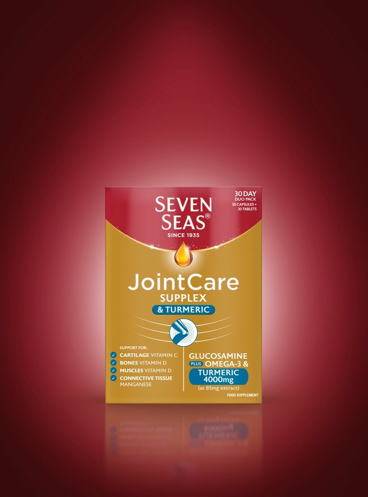 3 x Seven Seas Joint Care Supplex Turmeric Glucosamine & Omega3, 30