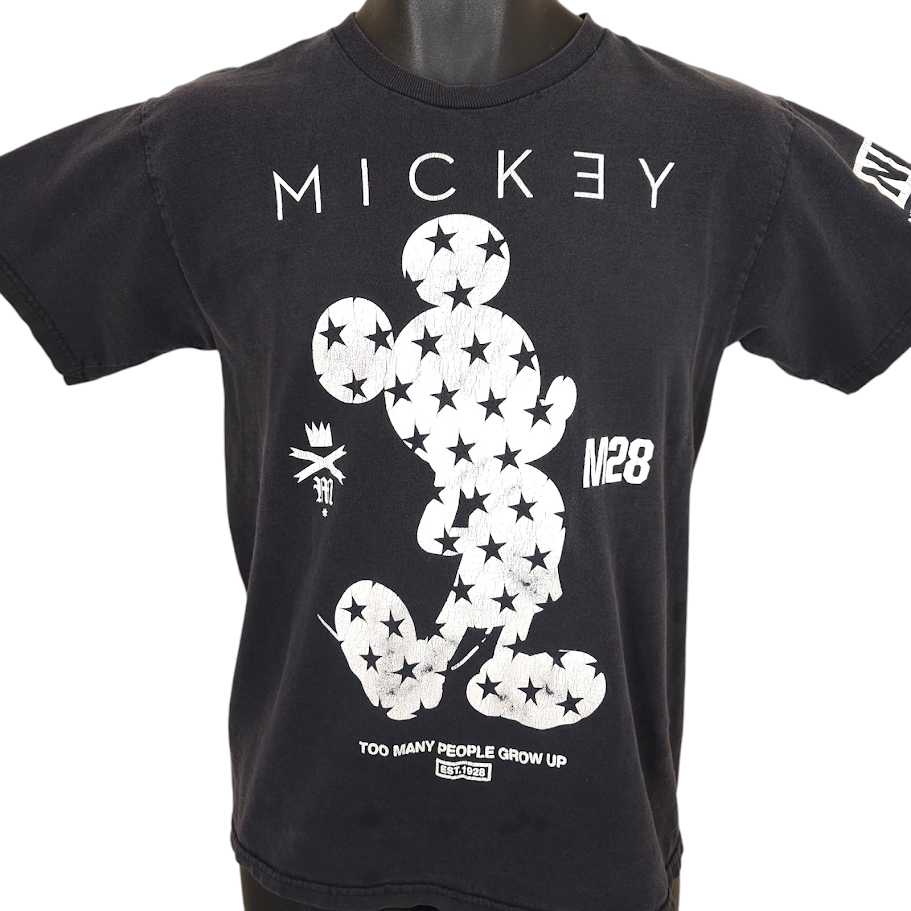 Mickey Mouse T Shirt Mens Size Small Black Neff Disney Too Many