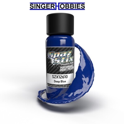 SPAZ STIX SZX12610 Deep Blue Airbrush Ready Paint, 2oz Bottle HRP