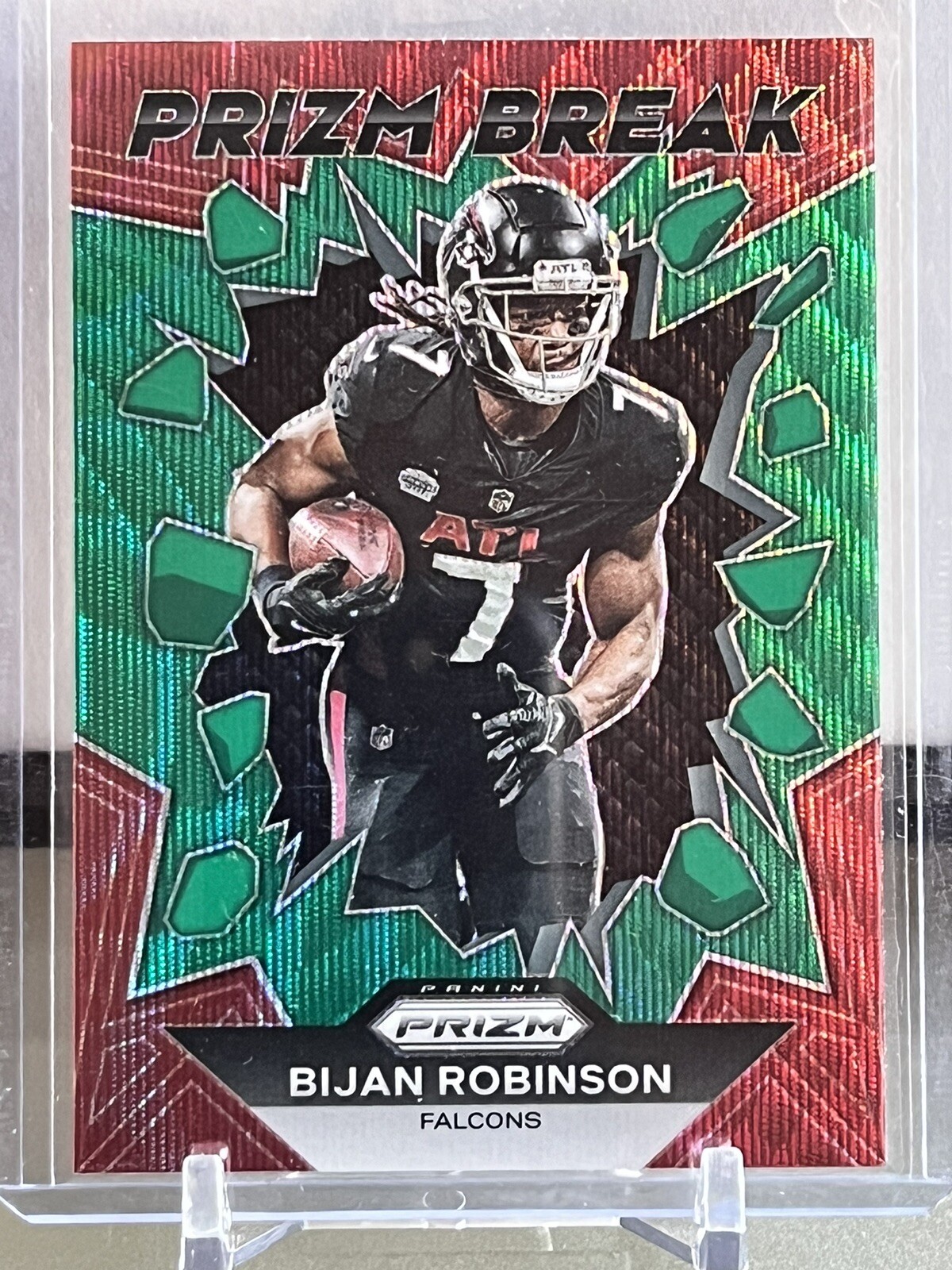 2023 Panini Prizm - Prizm Break Green Wave Prizm #PB-8 Bijan Robinson (RC)