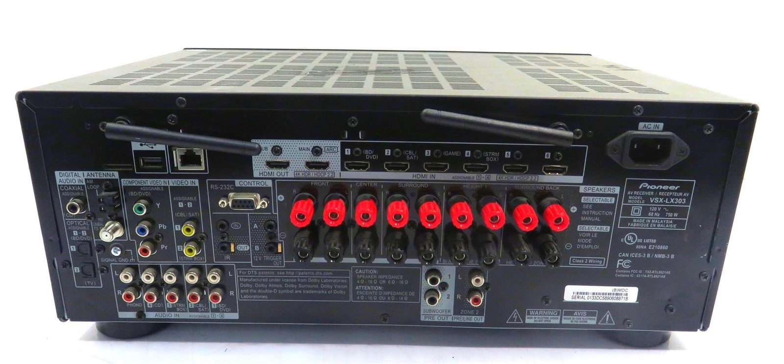 Pioneer Elite VSXLX303 A/V Home Theater Receiver AS IS FREE