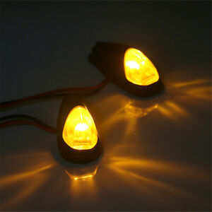 2x Mini Motorcycle LED Turn Signal Indicator Light Amber Lamp 12V 5W for Yamaha