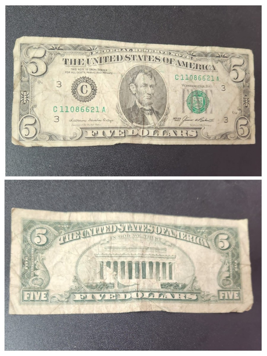 1985 $5 Five Dollar Bill | eBay
