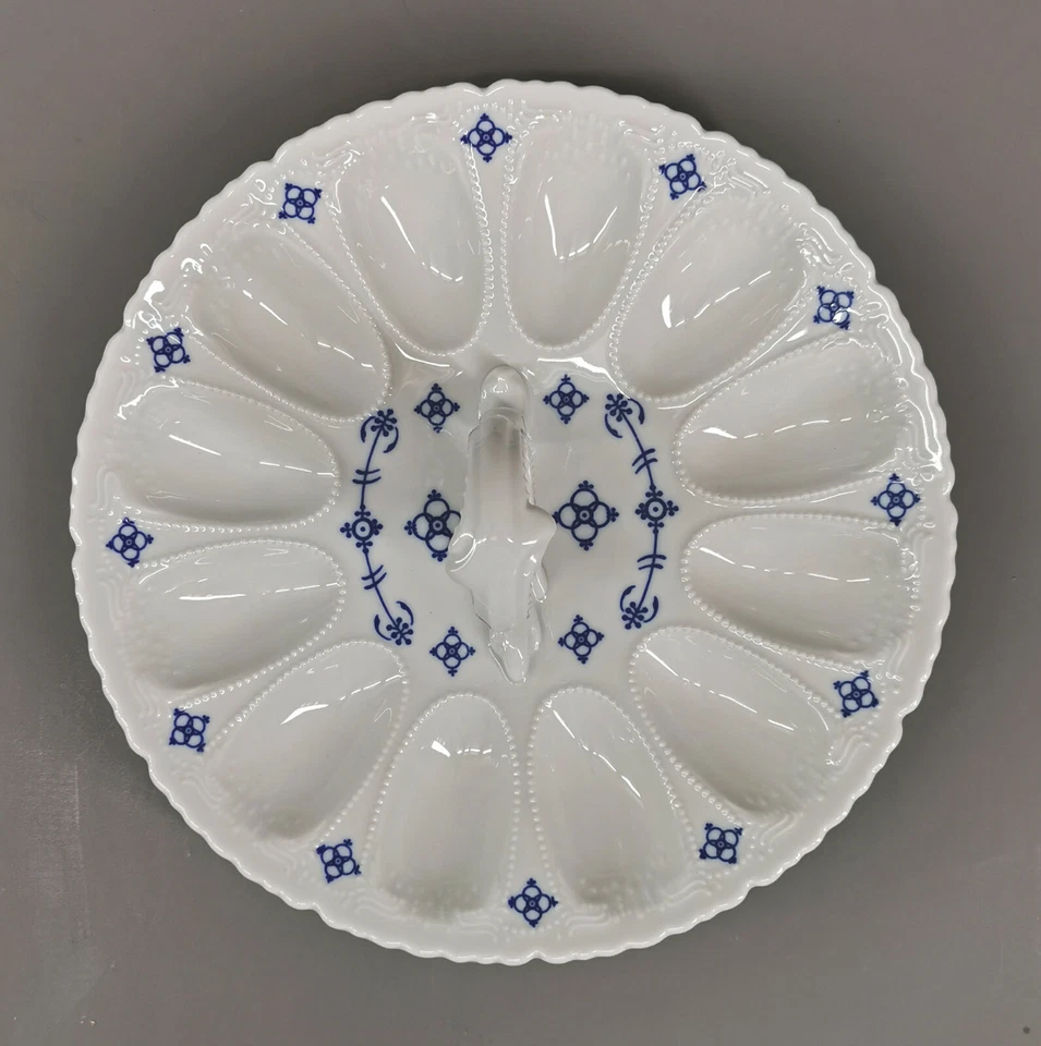 9986462 Eierteller mit Henkel Strohblume Lindner Porzellan Bayern D30cm - Bild 4 von 4