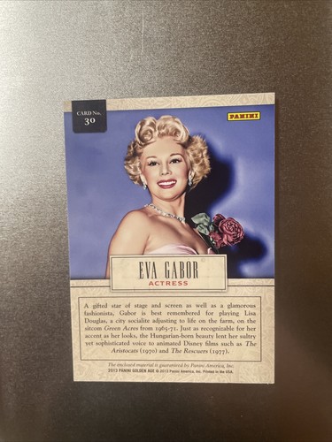 Eva Gabor 2013 Panini Golden Age MUSEUM AGE RELIC Memorabilia - Picture 4 of 6