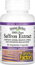 Natural Factors Stress-Relax 100% Pure Saffron Extract,30 Vegetarian Capsules