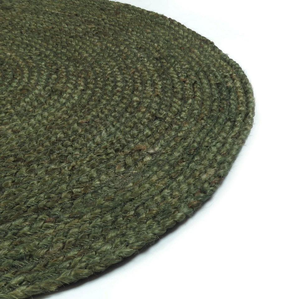Round Jute Rug Hand Woven Carpet for Living Room Hallway Bedroom Kitchen - Image 4 of 4