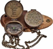 Engraved Compass Gifts for him Brass Compass for Husband, Son, Daughter