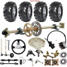 44in Rear Axle Kit  Front Steering End Tie Rod 8" Wheels Golf Cart Quad Go Kart