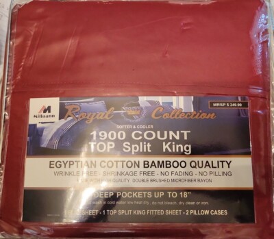 Millaann Royal Collection 1900 Count TOP Split King Egyptian Cotton Bamboo...